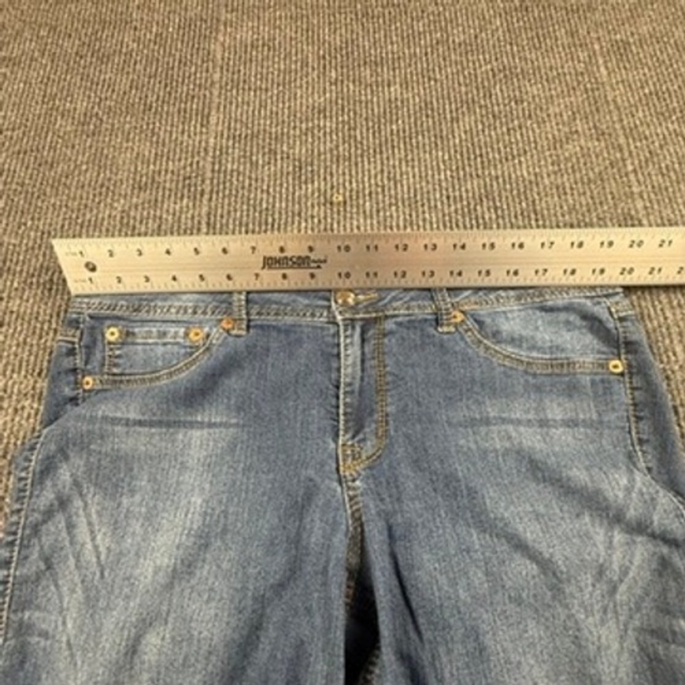 Source of Wisdom Slim Bootcut Jeans Womens 18 Blue Medium Wash Stretch Denim - Picture 9 of 15